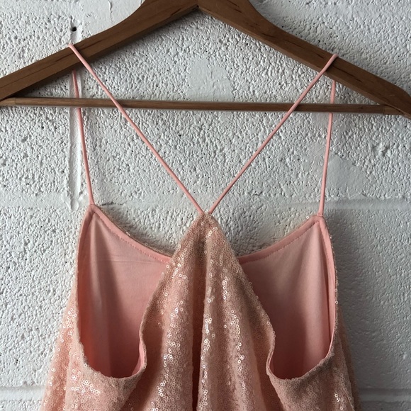 Alythia trapeze peach sequined top sz: Small - Picture 7 of 7